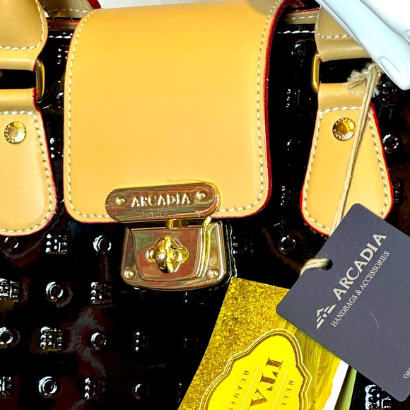 ❤️❤️❤️💘💋🐆HP💕Beautiful Arcadia Satchel made in 🇮🇹 - Picture 3 of 4